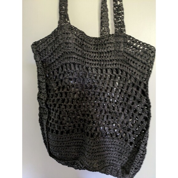 ZARA BROWN STRAW Bag RATTAN BEACH SUMMER TOTE BAG - Picture 2 of 4